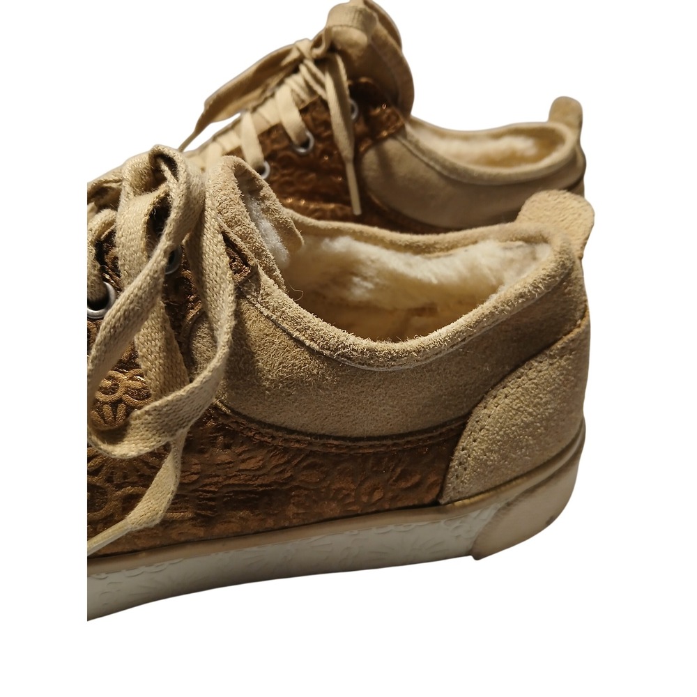 UGG Australia Womens Sneakers Shoes Brown Suede Embossed Logo Comfort Size 10‎ - Picture 3 of 9
